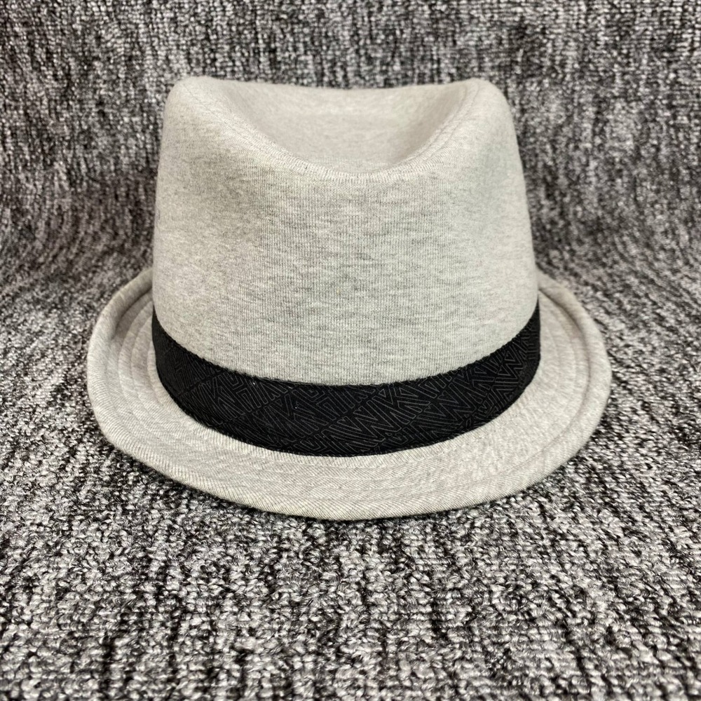 Tony Hawk Fedora Hat Mens L/XL Heather Grey Knit Trilby Skull Crossbones Pin